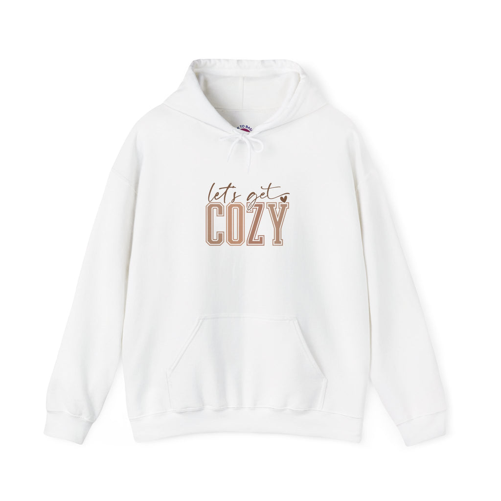 Let’s Get Cozy Hoodie with “Tis the Season to Be Cozy” on the back Soft Holiday Pullover