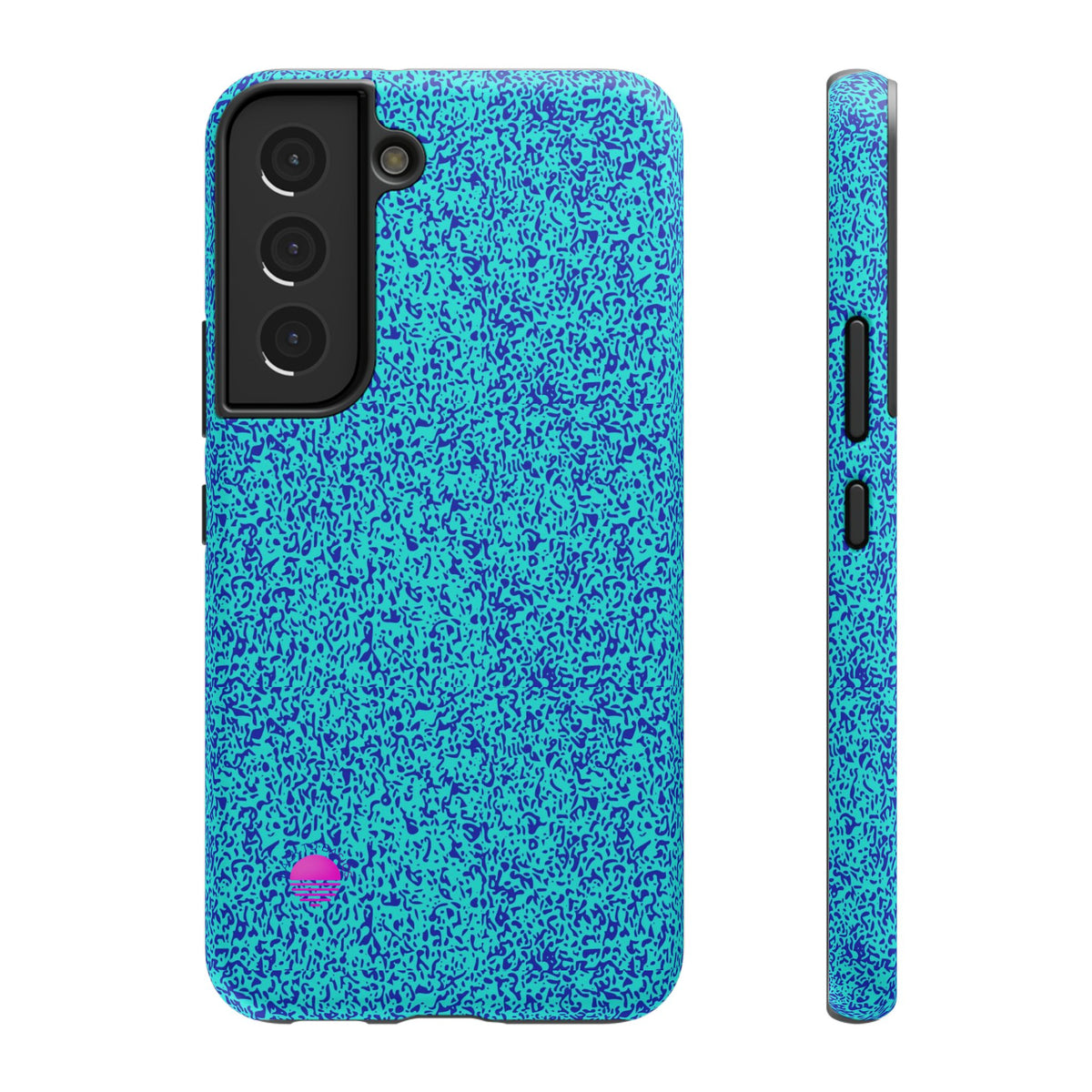 Android aqua blue leopard all over print phone case