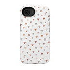 Heart Doodle Shockproof Phone Case — Cute Neutral Tiny Hearts Design Printify