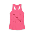 Heart Tic Tac Toe Women’s Racerback Tank — Cute Valentine’s Game Tee Printify