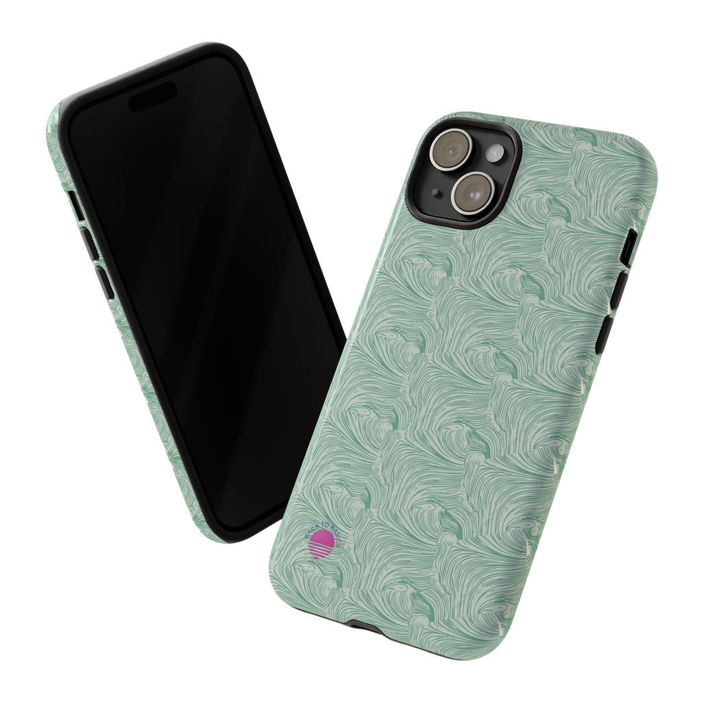 All over print Green pastel whirls iphone case
