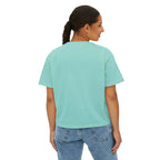 Cute Cosmic Cat Boxy Tee — Women's Graphic T-Shirt Printify