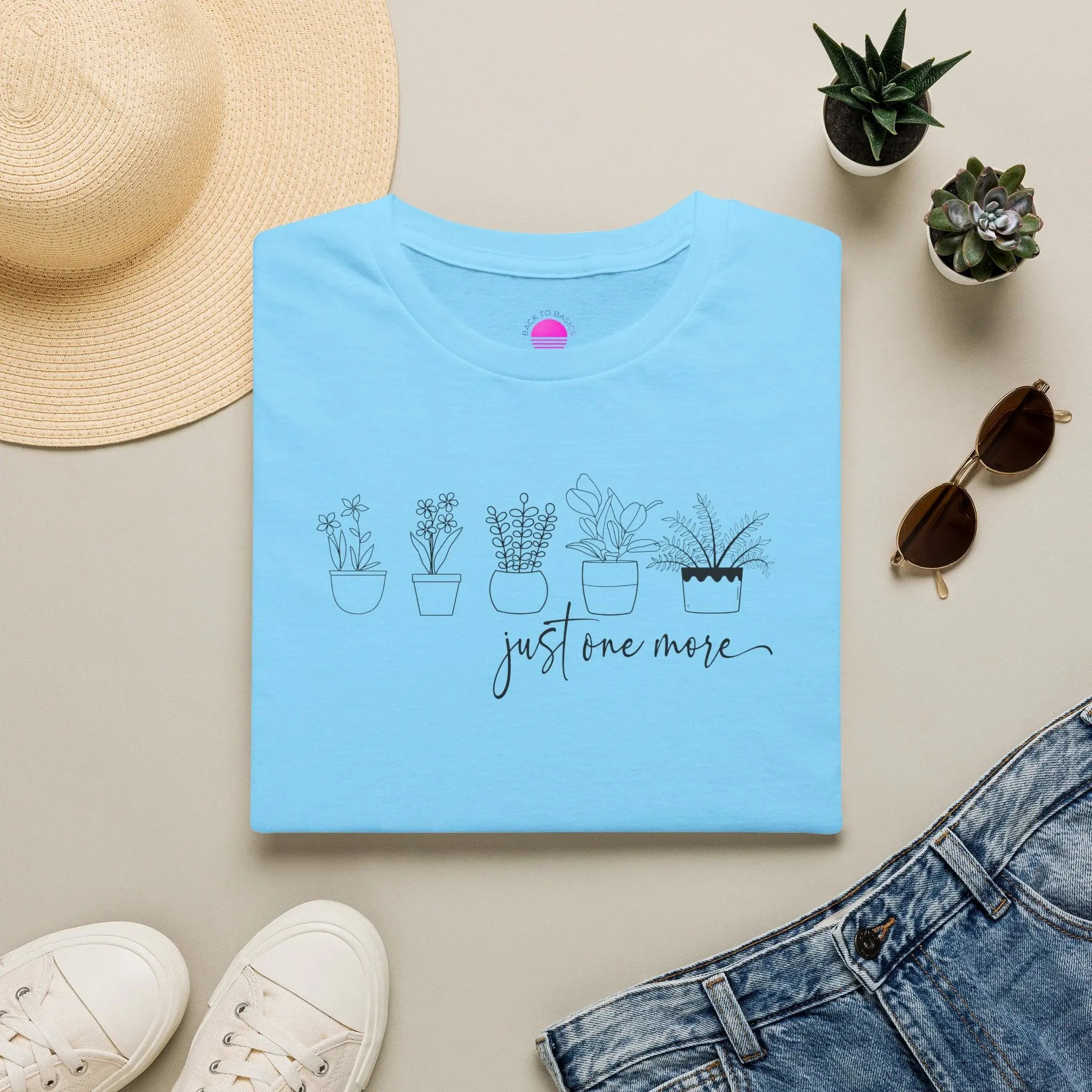 Plant Lover T‑Shirt — “Just One More” Potted Succulent Tee Printify