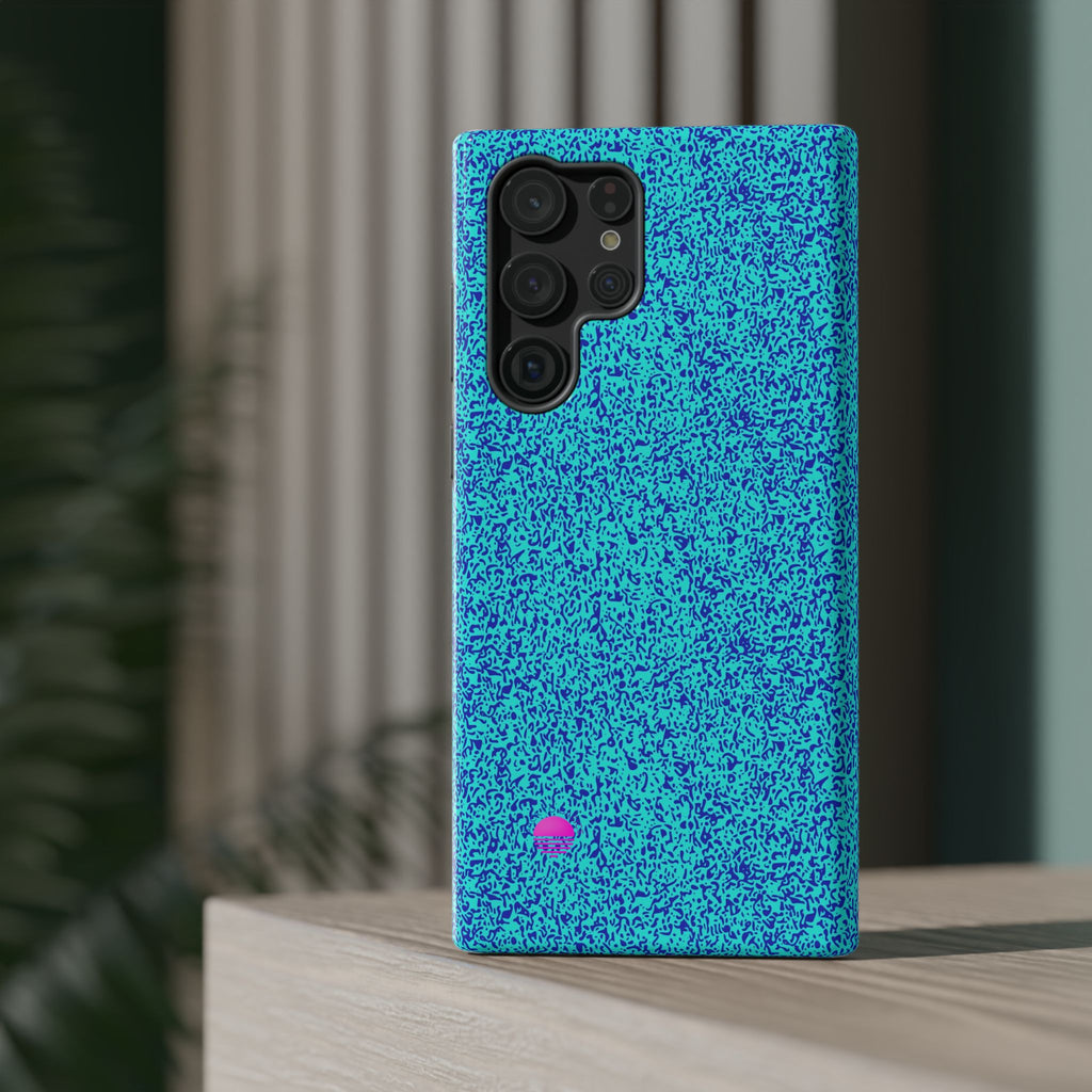 Android aqua blue leopard all over print phone case