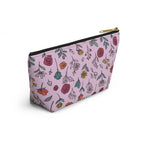 Floral Doodle Accessory Pouch — T‑Bottom Makeup & Travel Organizer Printify