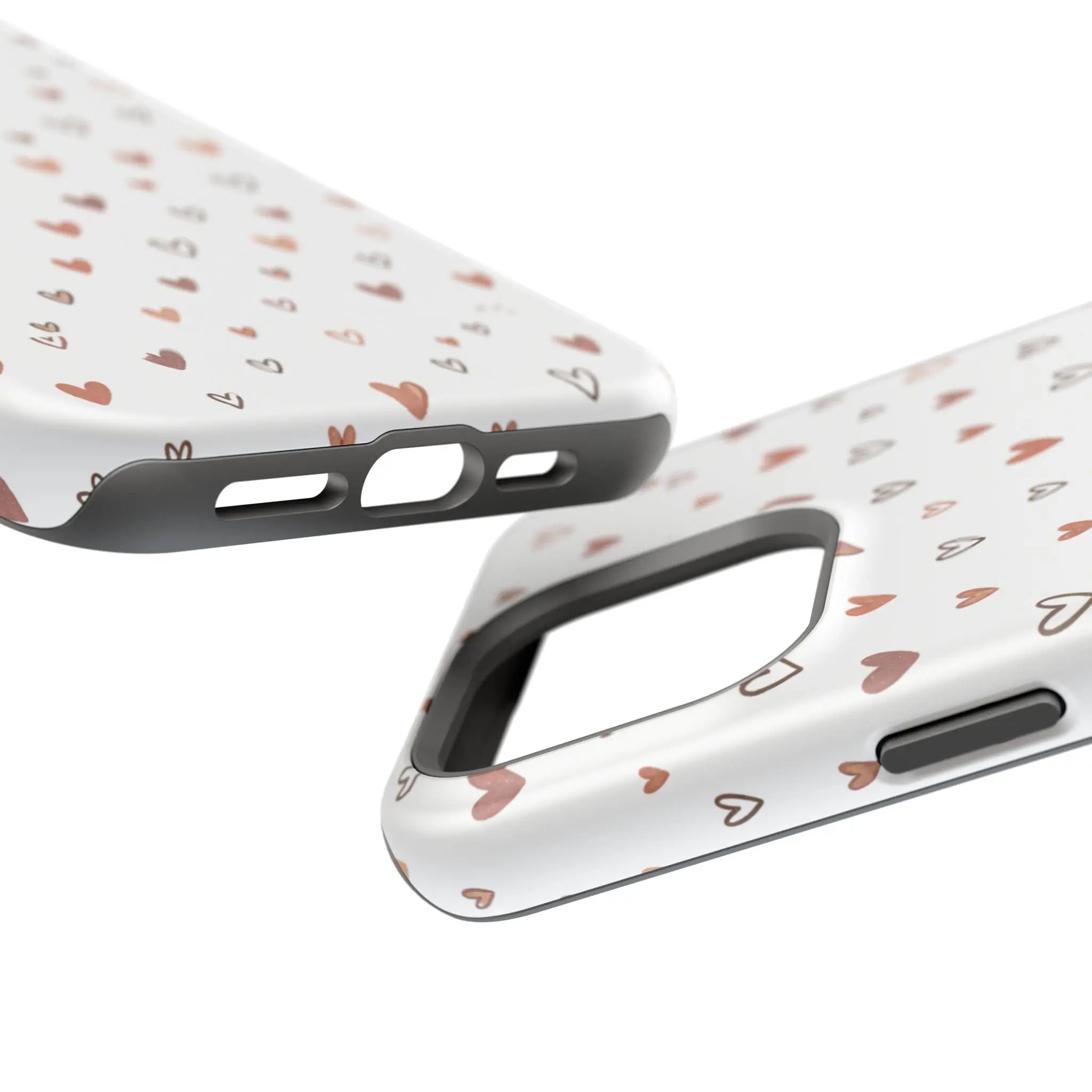 Heart Doodle Shockproof Phone Case — Cute Neutral Tiny Hearts Design Printify