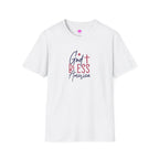 God Bless America Patriotic Christian T-Shirt with Cross Printify