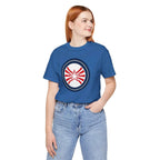 Patriotic Starburst Tee — Red, White & Blue Round Emblem T-Shirt