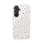 Heart Doodle Shockproof Phone Case — Cute Neutral Tiny Hearts Design Printify