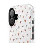 Heart Doodle Shockproof Phone Case — Cute Neutral Tiny Hearts Design Printify