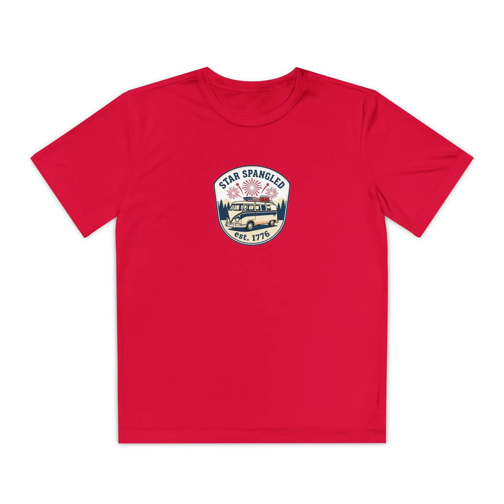 Youth Tee — "Star Spangled" Classic Camper Graphic Printify