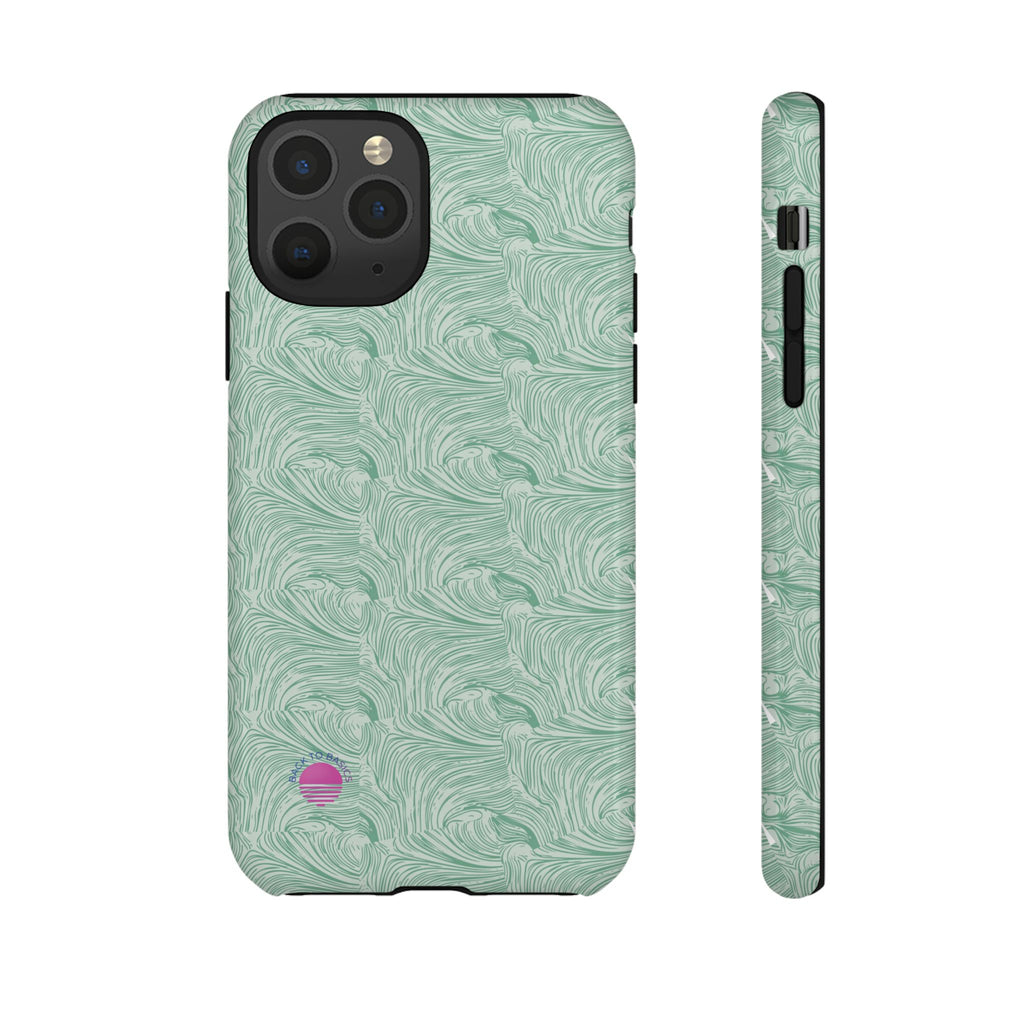 All over print Green pastel whirls iphone case
