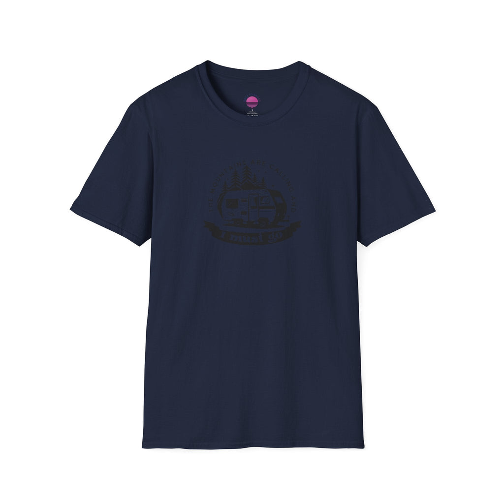 Campervan T-Shirt — "The Mountains Are Calling and I Must Go" Adventure Tee Printify