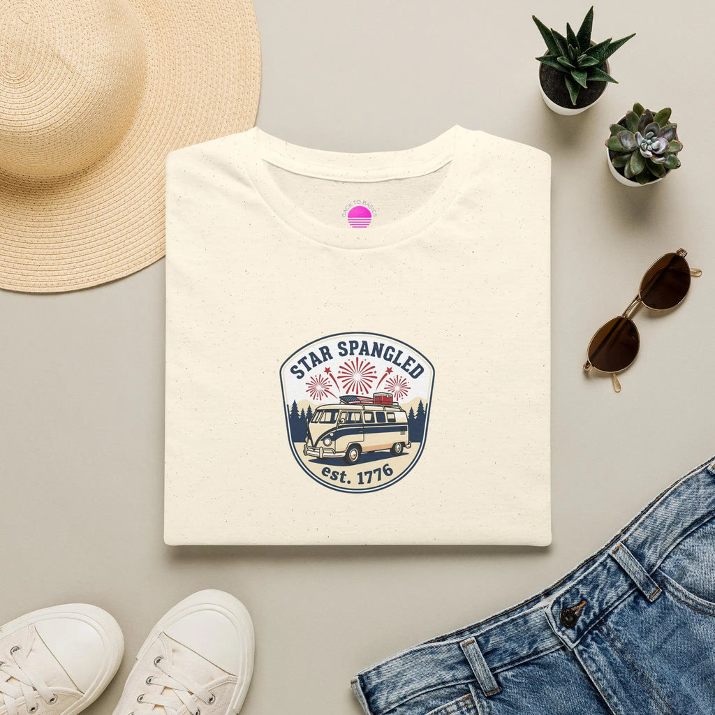 Star Spangled est. 1776 Vintage Van T-Shirt — Patriotic American Flag Tee Printify