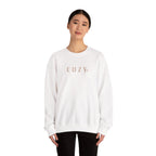 Cozy Crewneck Sweatshirt — Minimal 'COZY.' Soft White Pullover