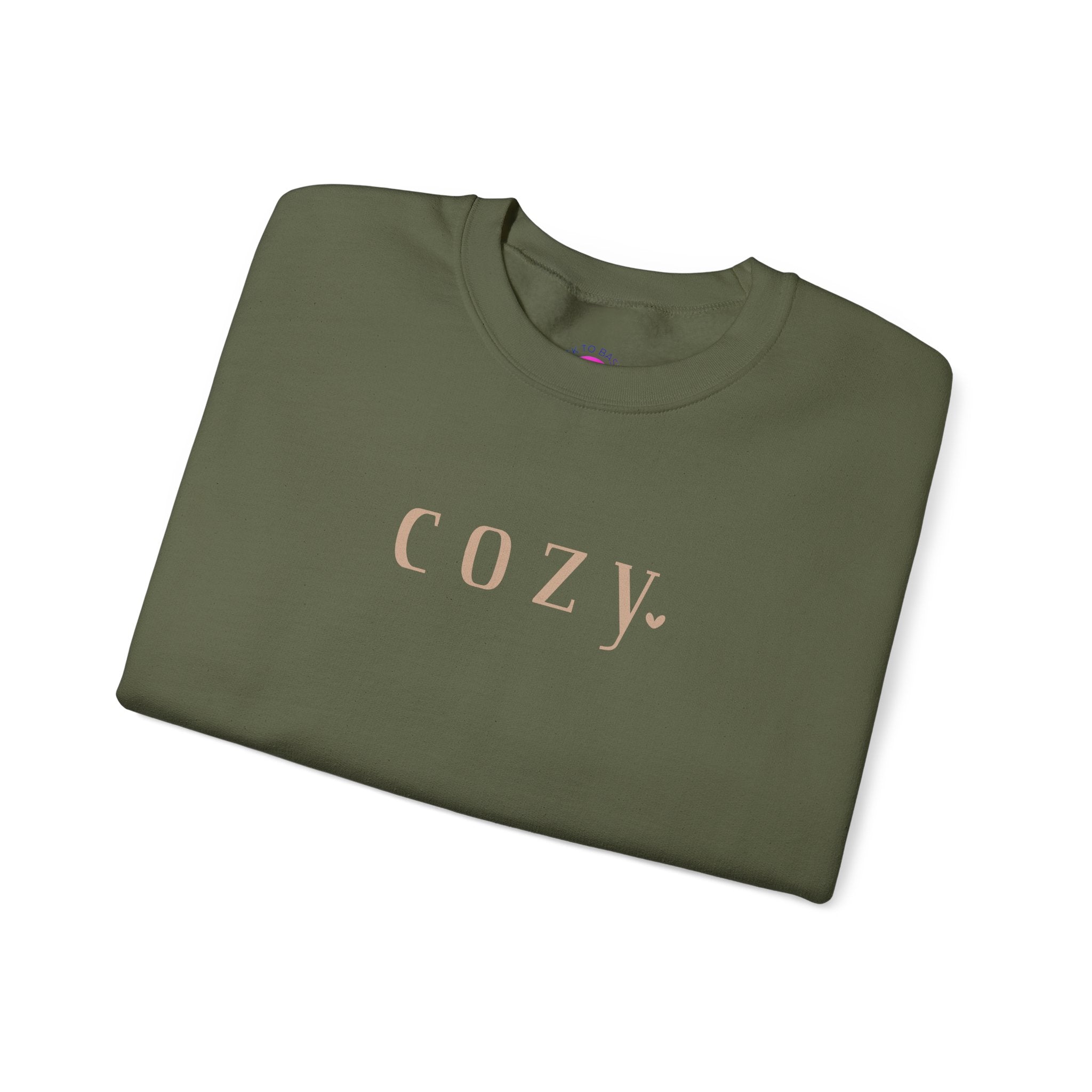 Cozy Crewneck Sweatshirt — Minimal 'COZY.' Soft White Pullover