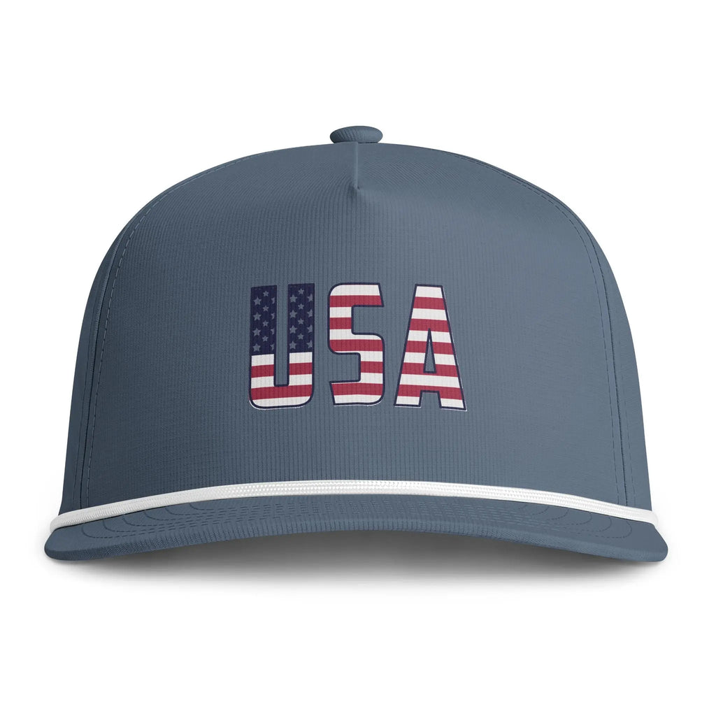 USA Rope Cap — Embroidered American Flag Baseball Hat Printify