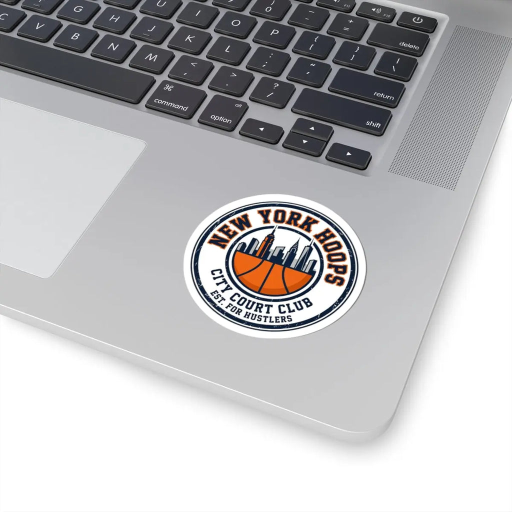 New York Hoops Varsity Sticker | City Basketball, Retro Block Letters Printify