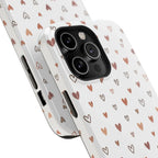 Heart Doodle Shockproof Phone Case — Cute Neutral Tiny Hearts Design Printify