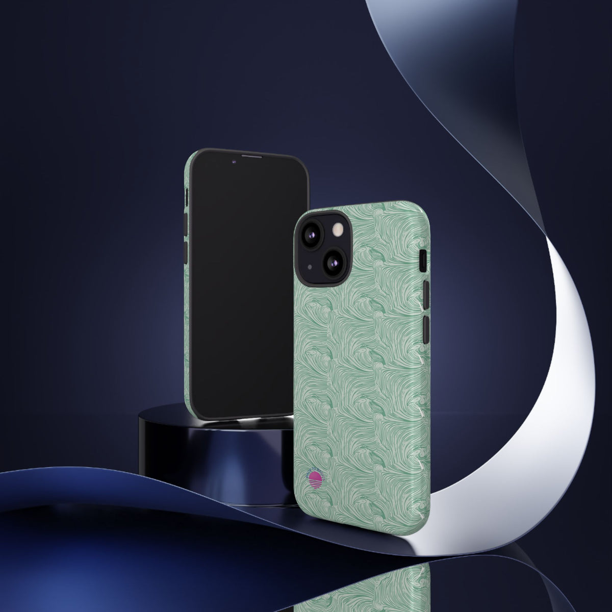 All over print Green pastel whirls iphone case