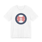 Patriotic Starburst Tee — Red, White & Blue Round Emblem T-Shirt