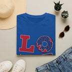 Patriotic "LOVE" T-Shirt — American Flag Donut & Flip-Flop Summer Tee Printify