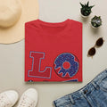 Patriotic "LOVE" T-Shirt — American Flag Donut & Flip-Flop Summer Tee Printify