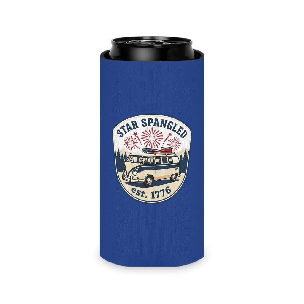 Star Spangled Van Can koozie— Patriotic 1776 RV Beer Cooler Printify