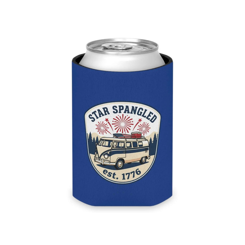 Star Spangled Van Can koozie— Patriotic 1776 RV Beer Cooler Printify
